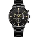 Orologio al quarzo nero da uomo con cinturino in acciaio inossidabile e grande quadrante. - Modello 6