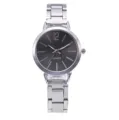 Silver metal quartz watch for women with dark grey dial and minimalist markers for daily wear. - Dark Gray Single Watch