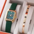 Elégant ensemble montre quartz femme et bracelet LOVE en métal coffret cadeau mode. - Style 4 (Sans boîte)