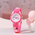 Orologio in silicone per bambini con cinturino fenicottero rosa e numeri colorati. - Taglia unica / Fenicottero Rosa
