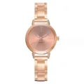 Orologio al quarzo da donna in oro rosa con cinturino metallico, elegante stile quotidiano. - Stile Solo Orologio / Oro rosa