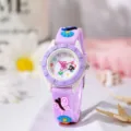 Dettaglio orologio quarzo silicone viola bambini con grazioso decoro farfalla 3d. - Taglia unica / Stile Farfalla Viola (47)