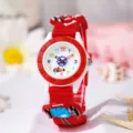 Orologio da polso per bambini in silicone rosso con quadrante auto cartone animato al quarzo. - Stile Auto da Corsa (40) / Rosso
