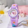 Orologio in silicone per bambini con lancetta a farfalla, simpatico orologio viola per ragazze. - Viola Cartone Animato