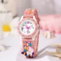 Orologio al quarzo in silicone rosa per bambini con ciondolo unicorno e quadrante. - Stile Ciondolo Unicorno (37) / Rosa