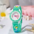 Orologio quarzo bambini in silicone con cinturino ballerina cartoon carino e quadrante. - Stile Ballerina (34) / Verde