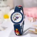 Affascinante orologio al quarzo per bambini con quadrante moto divertente e cinturino in silicone. - Prezzo Diretto di Fabbrica / Stile Scooter Motocicletta / bianco-blu