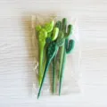 Süße Plastik Kaktus Fruchtgabeln Set für Kinder Bento und Party Dessert Dekoration. - 6er-Pack