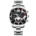 Orologio al quarzo da uomo in acciaio inox, vista dettagliata con quadrante multifunzione. - modello 3