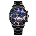 Orologio quarzo uomo cinturino acciaio inossidabile moda business luminoso quotidiano - Modello 5