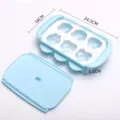 Siliconen ijsjesvorm met deksel, 6-holte DIY zelfgemaakte ijsmaker voor kinderen thuis. - Noah's Ark IJsdoos - Blauw / Blauw