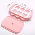 Siliconen ijsvorm 6-holte DIY ijslollymaker met deksel, roze cartoon keukenaccessoire. - Noah's Ark IJsdoos - Roze / Roze