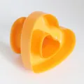 Orange plastic heart-shaped baking mold pastry cutter for DIY cake and bread making - Heart Donut / Orange