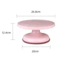 Pink plastic cake turntable rotating stand baking tool variant for decorating desserts 26cm - High Turntable