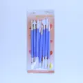 Fondant taart decoratie gereedschap set, 8 stuks blauwe plastic snijgereedschappen voor bakken. - Blisterverpakking / Blauw