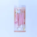 Fondant cake decorating tools set with 8 pink plastic modelling pens for baking DIY. - Blister Pack / Pink