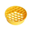 Yellow plastic lattice pastry mold, round dough cutter tool for baking and kitchen crafts. - Pineapple Print / Orange