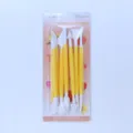 Fondant cake decorating tools set with double-ended plastic modeling pens for clay and buns. - Blister Pack / Orange