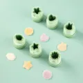 Groene plastic wonton en dumpling vorm set, schattige vormen voor babyvoeding. - Plat Deksel Stijl / 6-delige Set