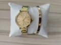 Xryso gynaikeio roloi quartz set me tairiasto vrasio morfo kompsh moda rologiou axesor - A1 + Βραχιόλι