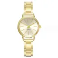 Elegante orologio al quarzo dorato da donna con cinturino in metallo e quadrante bianco. - Stile Solo Orologio / Oro