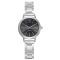 Orologio al quarzo da donna argento vista dettagliata, cinturino in metallo design elegante. - Stile Solo Orologio / Argento Nero