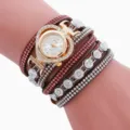 Modische Strass Herz Zifferblatt Mehrschicht Wickel Quarz Uhr Damen Armbanduhr. - B4
