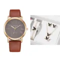 Set Orologio e Gioielli (20) / Con Scatola Regalo / Marrone