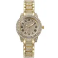 Donna lusso pieno diamante orologio quarzo vintage oro numero romano cinturino acciaio - Solo orologio / Oro