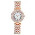 Orologio da donna al quarzo oro rosa con strass numeri romani e cinturino scintillante. - Oro rosa