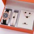 Dettagli del set di orologi di lusso donna con collana orecchini bracciale e anello coordinati. - Set Tipo 8