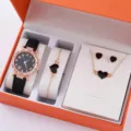 Set regalo orologio donna di lusso e gioielli cuore bracciale collana quarzo elegante set - Set Tipo 7