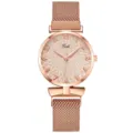 Orologio donna oro rosa quarzo cinturino maglia magnetica quadrante girasole elegante - Solo orologio / Beige