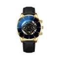 Orologio al quarzo da uomo con cinturino in pelle nera e cassa dorata elegante. - Cassa Oro Cinturino in Pelle Nera (30)