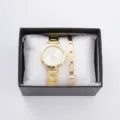 Orologio al quarzo dorato e set regalo bracciale amore da donna, elegante orologio. - Stile Regolare con Bracciale / Oro