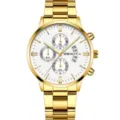 Orologio uomo oro quarzo cinturino acciaio inossidabile casual business moda orologio. - Orologio Singolo (5)