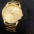Orologio al quarzo dorato da donna con cinturino in acciaio elegante e quadrante SKU. - Numeri Romani Classici (13+) / Oro