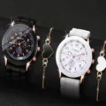 Set orologio quarzo donna con cinturino silicone e bracciale cuore accessori moda - Accessorio Gioiello (A1) / Senza Scatola