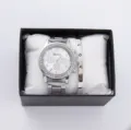 Set orologio da donna al quarzo argento e bracciale LOVE con lunetta in strass eleganti. - Con Bracciale con Lettere / Senza Confezione Regalo / Argento