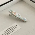 Elegante Acetat Haarklammer mit einzigartiger Marmorstruktur und stabilem Metallclip für den Alltag. - Patchwork Grün