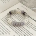 Chouchou spirale telephone elastique avec texture effet encre degradee pour femme. - Gris Mauve