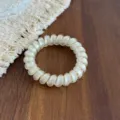 Clear spiral hair tie elastic telephone cord ponytail holder for daily styling hair accessory - Off White