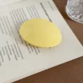 Gelbe ovale Haarklammer süße geometrische Spange minimalistisches Haarstyling Zubehör - Rundclip / Hellgelb