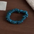 Dunkelblaue Seide Haargummi Detailansicht, elegante Maulbeerseide Haargummis für Damen Mode. - S / Blaugrün