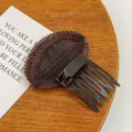 Braunes unsichtbares Haarkissen Volumen Clip für Haarwurzeln und Frisuren Styling. - 4# Kaffeebraunes Pony-Einsteckkammkissen, 1-teilig