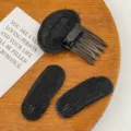 Schwarze Haarvolumen Kissen Clips Ansatz Flauschig Polsterung Frauen Scheitel Styling Zubehör - 15# Atmungsaktiv Schwarz Klein 2 Stück + Schwarzer Haarkamm 1 Stück