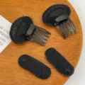 Schwarze unsichtbare Haarwurzel Volumen Clips und Polster für Frauen Haarstyling 4Stk - 31# 2 schwarze atmungsaktive Polster & 2 schwarze Einsteckkämme