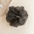 French style large organza leopard print hair scrunchie elegant ponytail holder hair accessory - Leopard Print