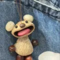 Handmade natural walnut shell cute doll bag pendant creative plant seed wind chime ornament - Frog Style