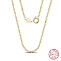 Gold plated S925 sterling silver cable chain necklace detail, 1.2mm delicate link chain. - Flash O-Chain (SC20) / 1.2mm Width x 40cm Length / 14K Gold
